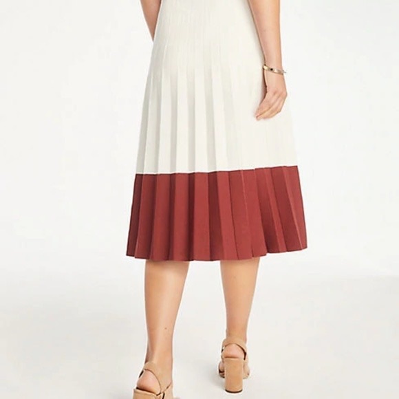 Ann Taylor Petite Women’s Colorblock Pleated Sweater Skirt - Picture 2 of 6